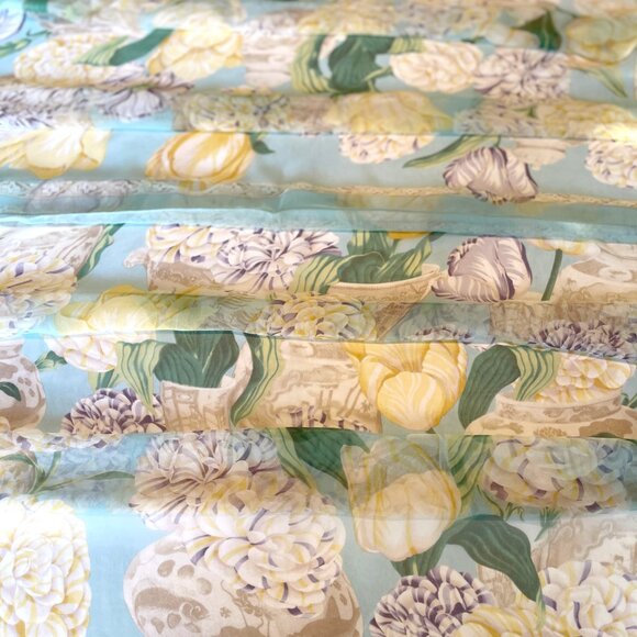 Vintage Gucci Floral Silk Chiffon Oversized Shawl Scarf - Picture 3 of 15